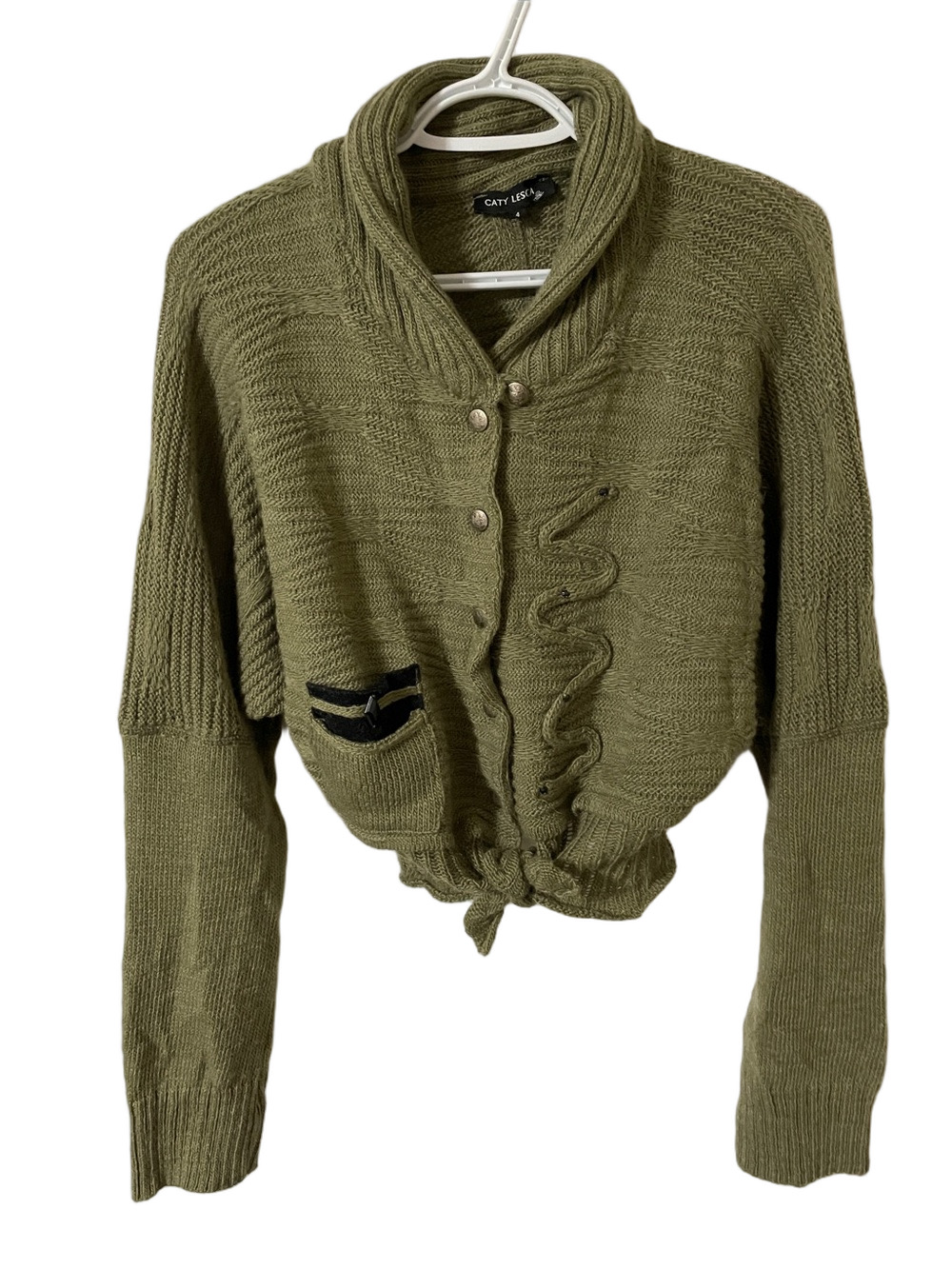 Caty Lesca Green Character Cardigan Size 4